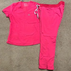 Figs Scrubs Beautiful Hot Pink Set